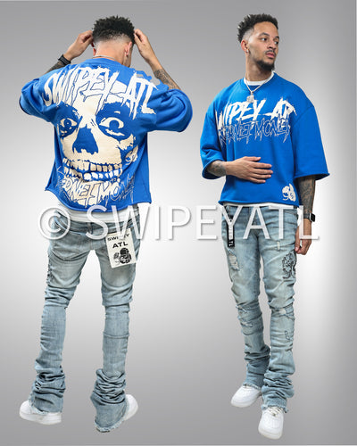 Royal Blue Internet Money Cropped Tee