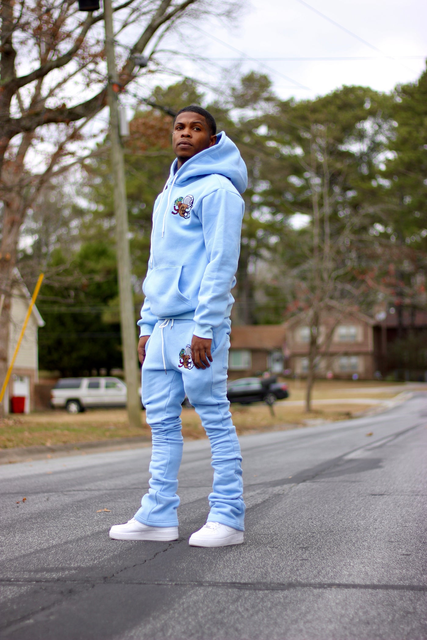 Baby Blue Certified Steppers Stacked Jogger Set