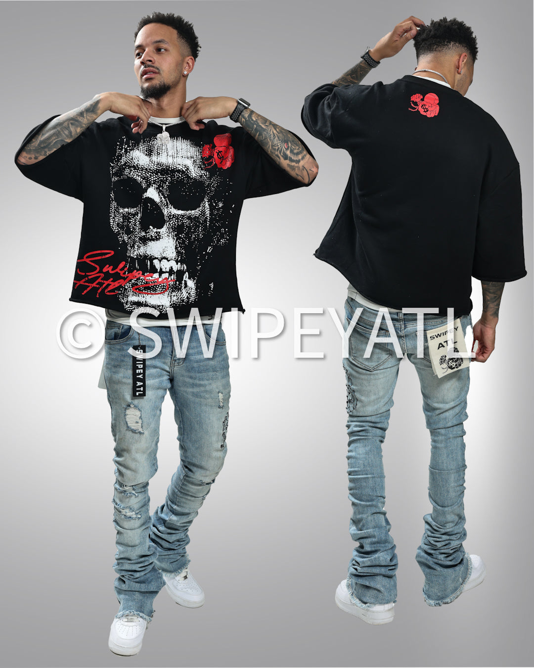 Black Dead Space Cropped Tee