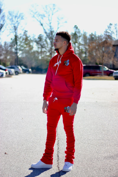 Red Certified Steppers Stacked Jogger Set