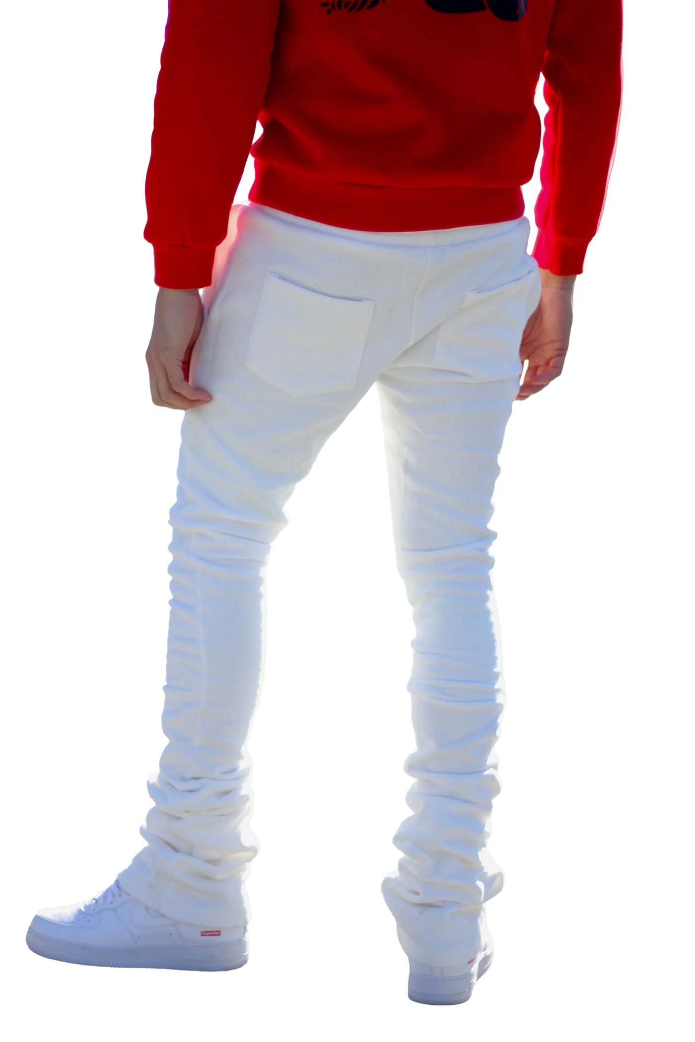 Super Stacked White Joggers