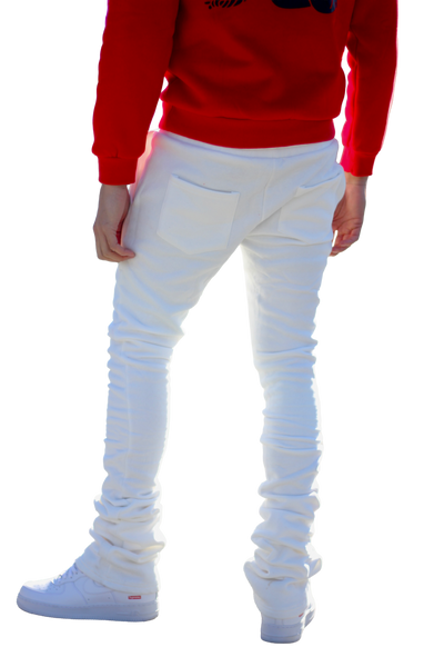 Super Stacked White Joggers