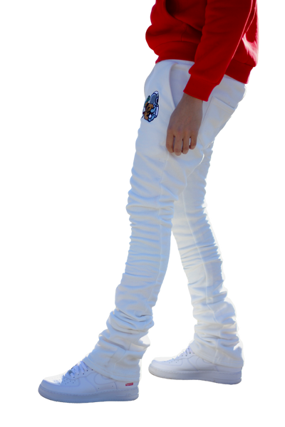 Super Stacked White Joggers