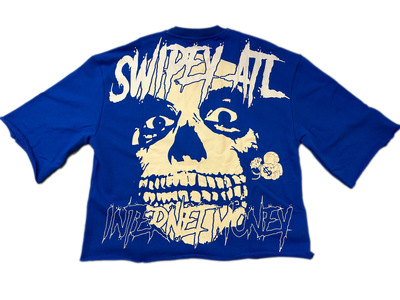 Royal Blue Internet Money Cropped Tee