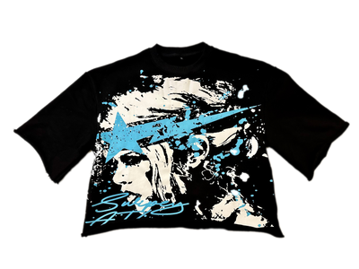 Blue PBLS Cropped Tee