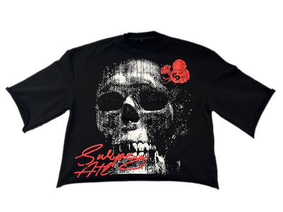 Black Dead Space Cropped Tee