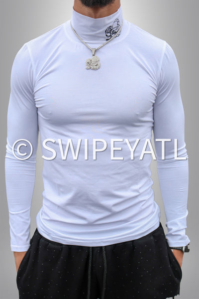 White Logo Turtle Neck