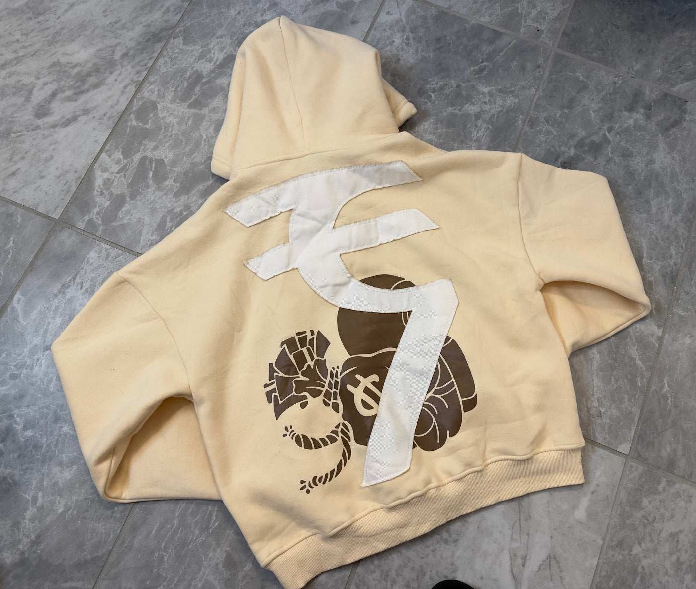 Cream Certified Swiper Cropped Hoodie