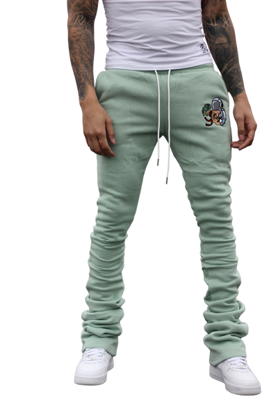 Super Stacked Teal Joggers