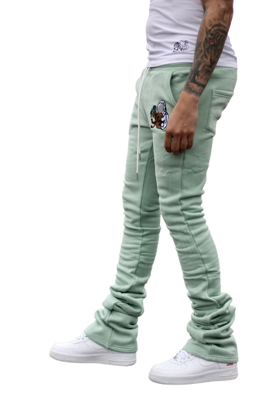 Super Stacked Teal Joggers