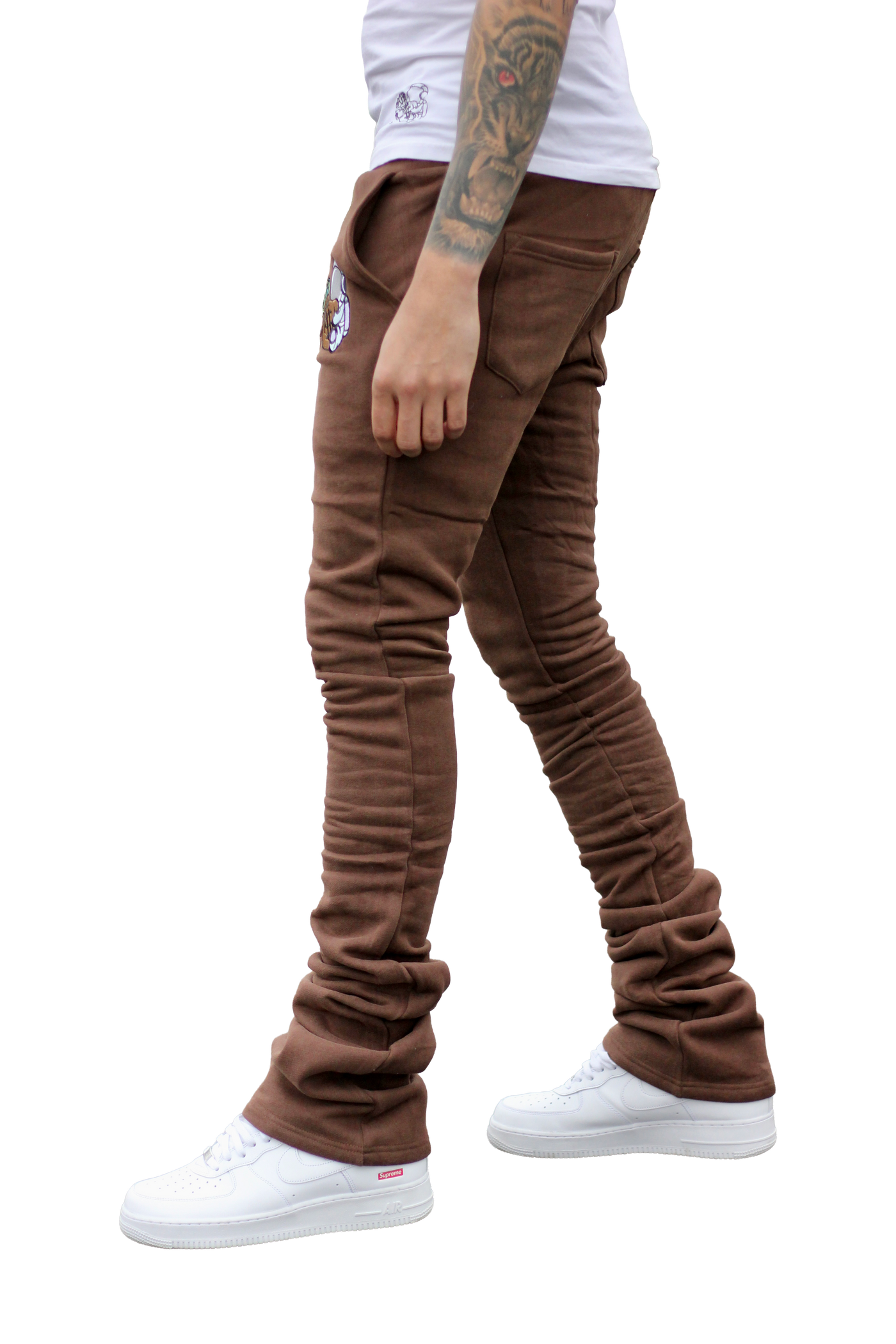 Super Stacked Brown Joggers