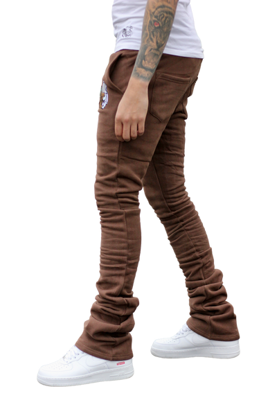 Super Stacked Brown Joggers