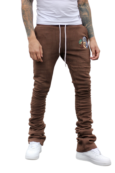 Super Stacked Brown Joggers