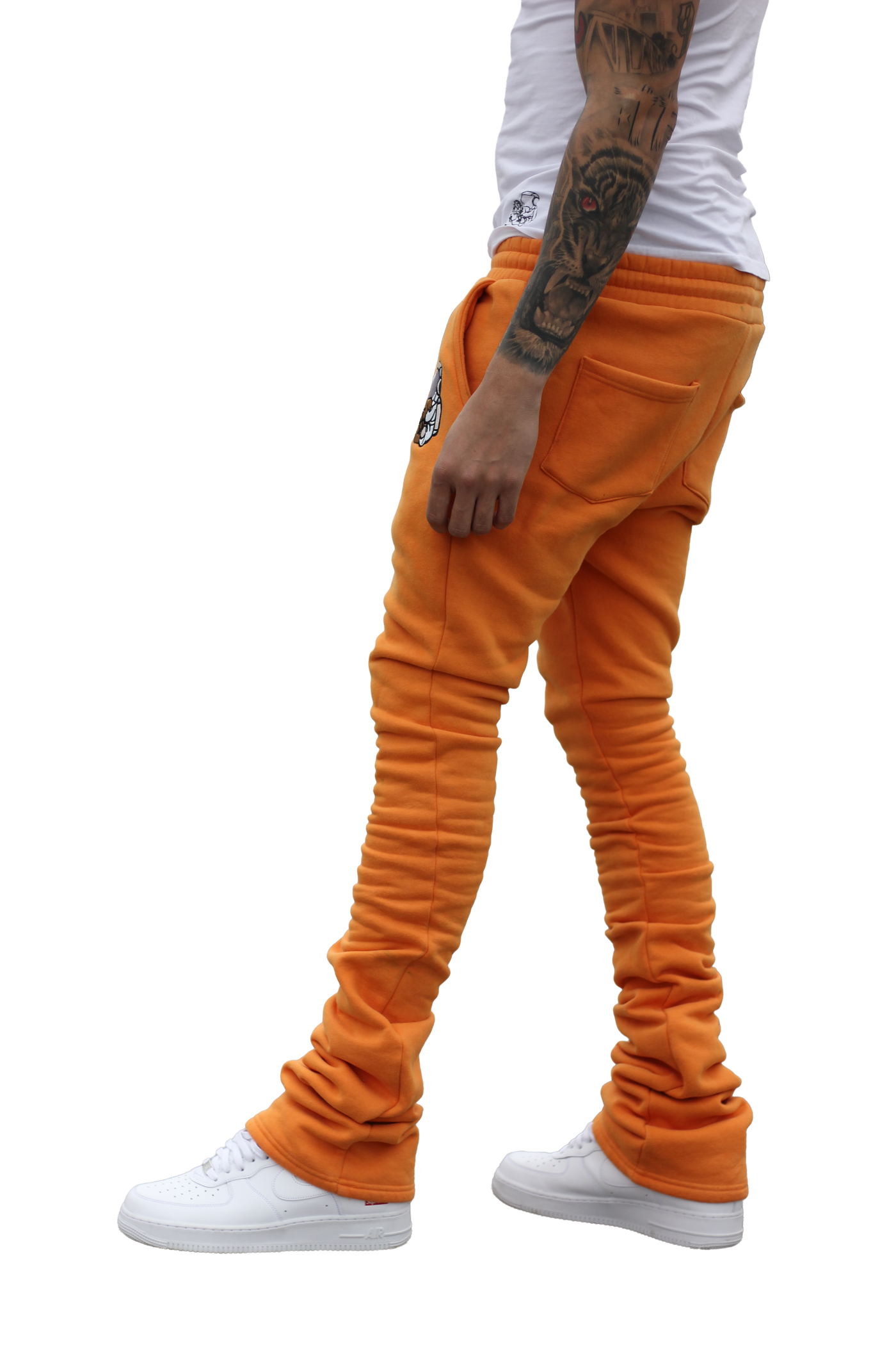 Super Stacked Orange Joggers