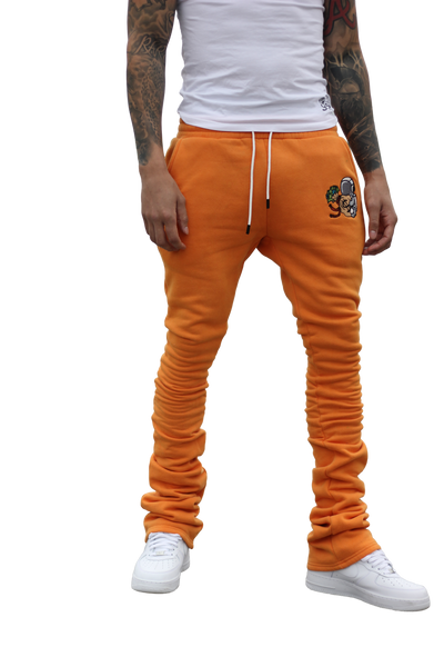 Super Stacked Orange Joggers