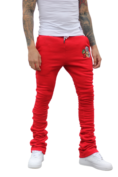 Super Stacked Red Joggers