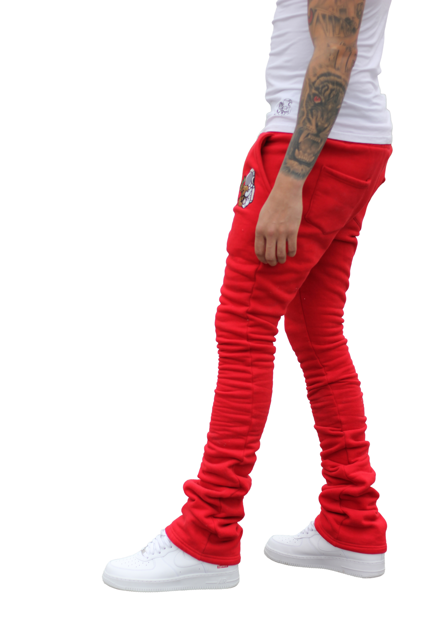 Super Stacked Red Joggers