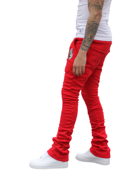Super Stacked Red Joggers