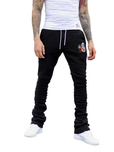 Super Stacked Black Joggers