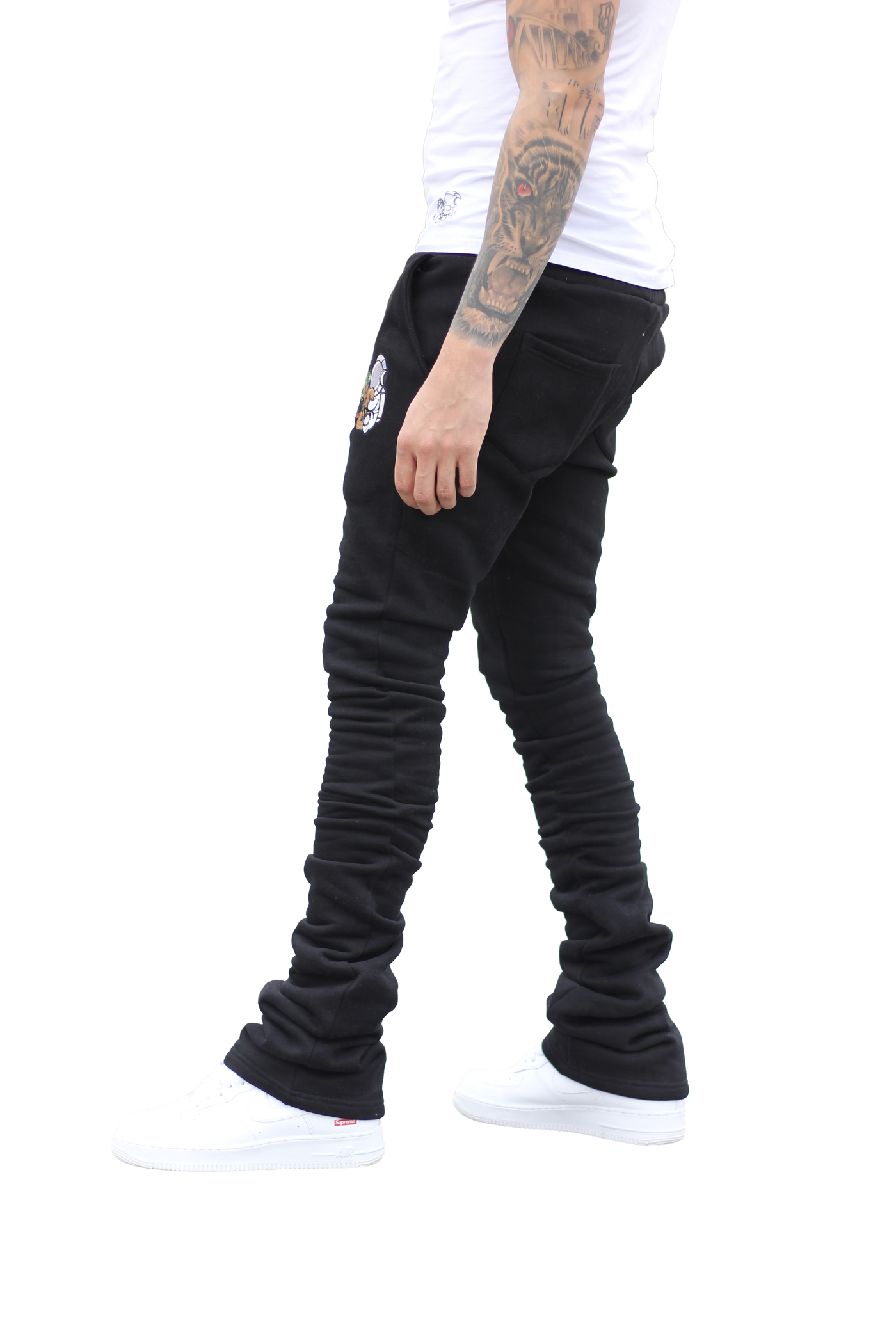 Super Stacked Black Joggers