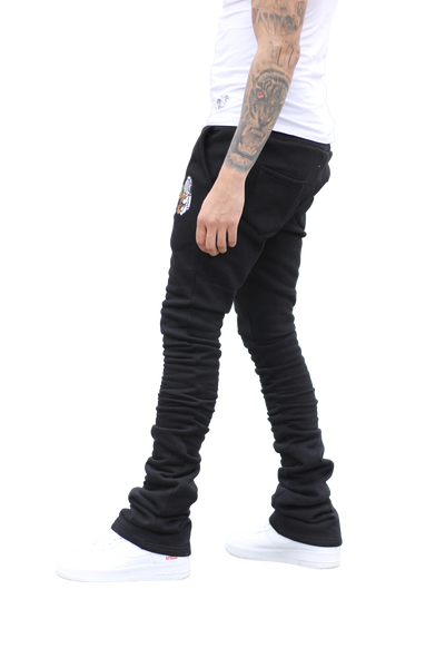 Super Stacked Black Joggers