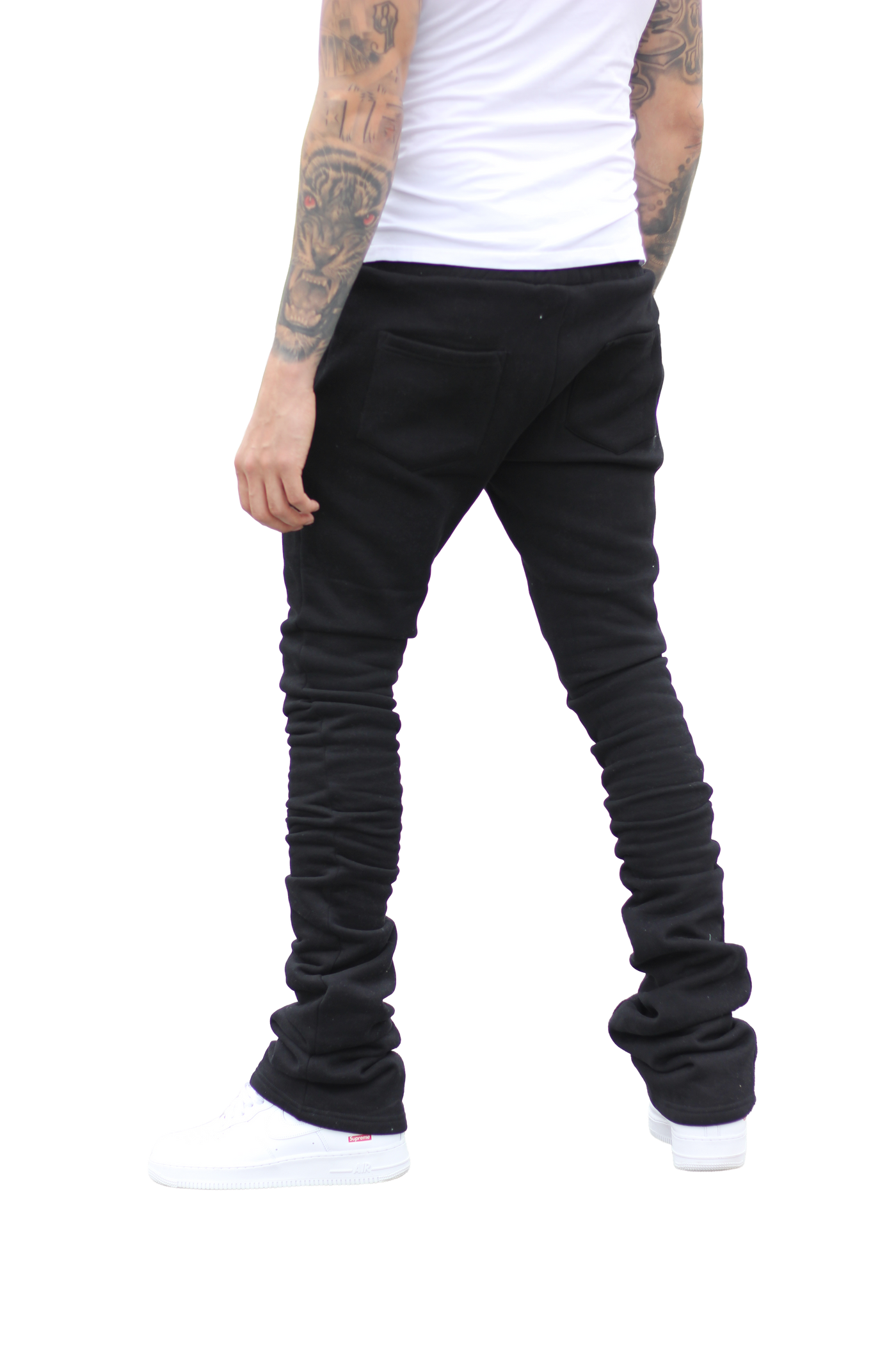Super Stacked Black Joggers