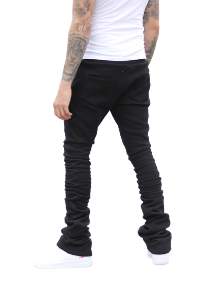 Super Stacked Black Joggers