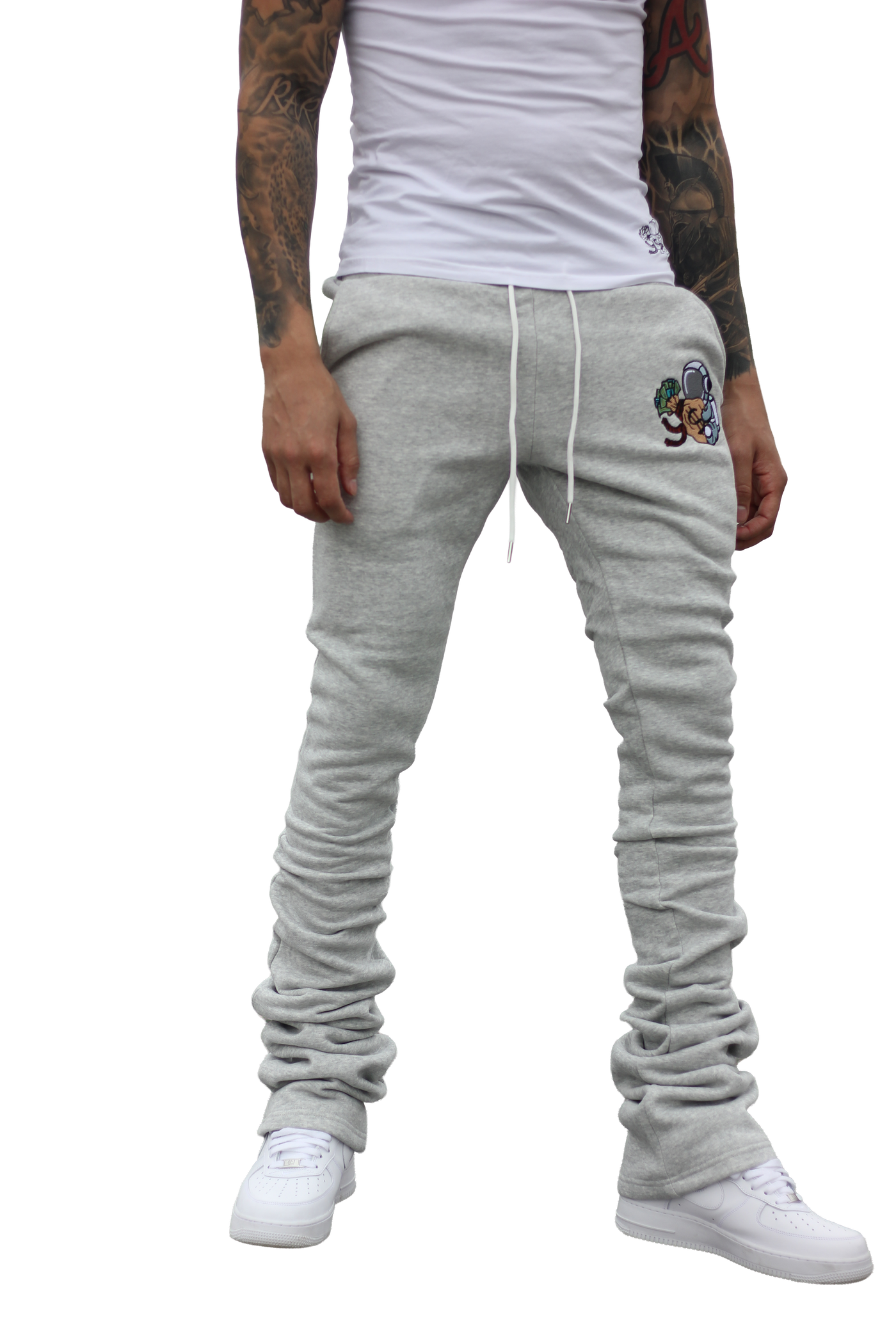 Super Stacked Grey Joggers
