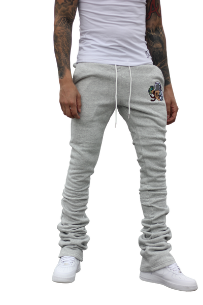 Super Stacked Grey Joggers