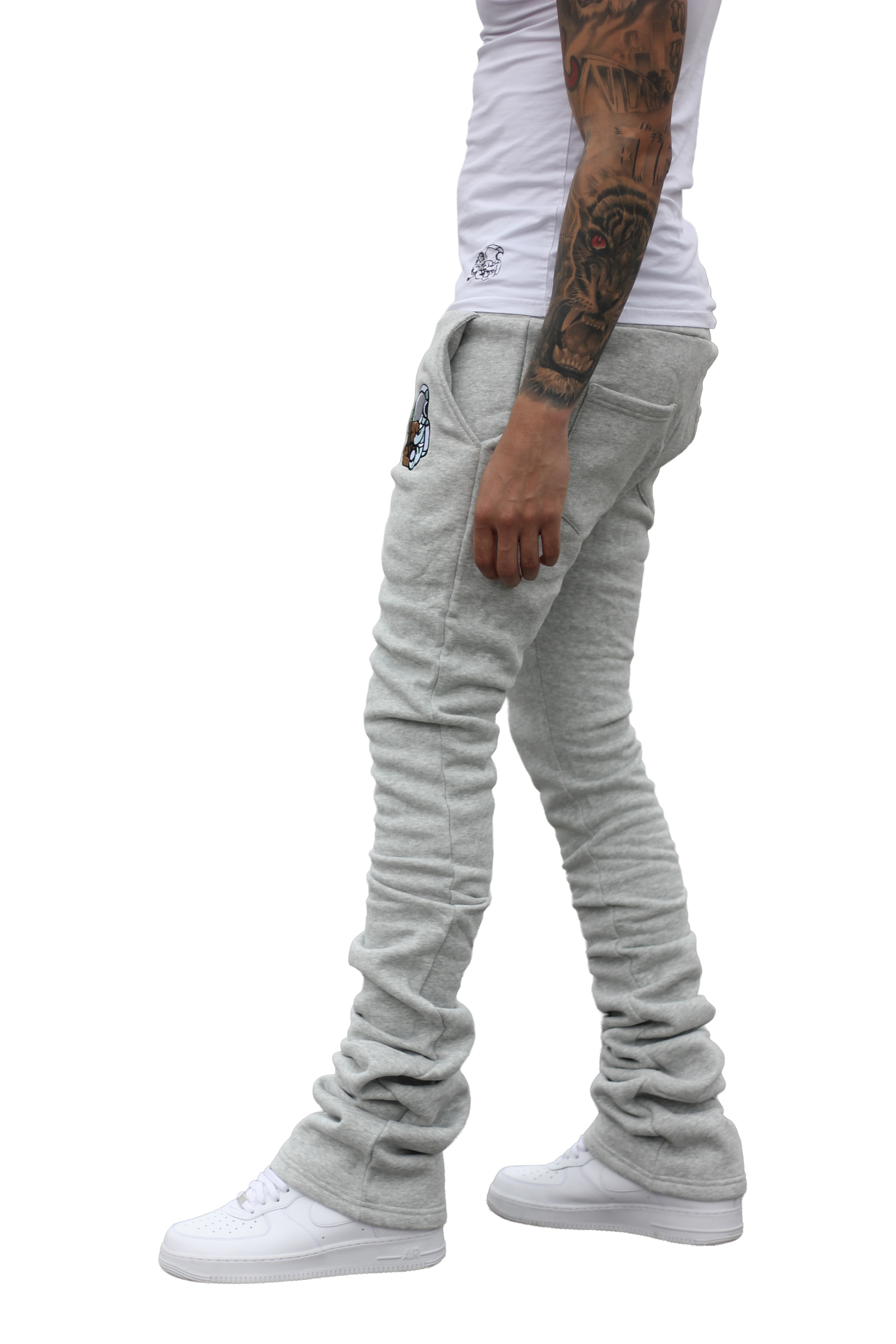 Super Stacked Grey Joggers