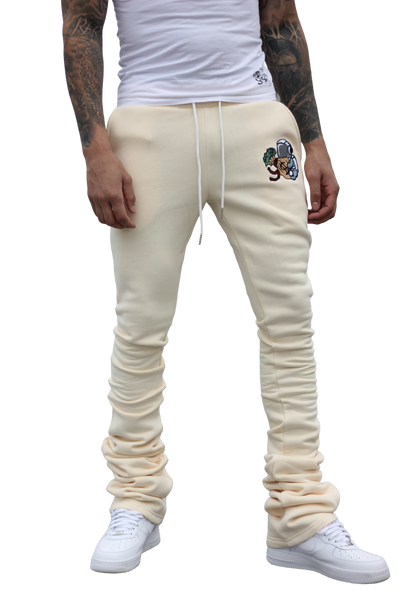 Super Stacked Cream Joggers