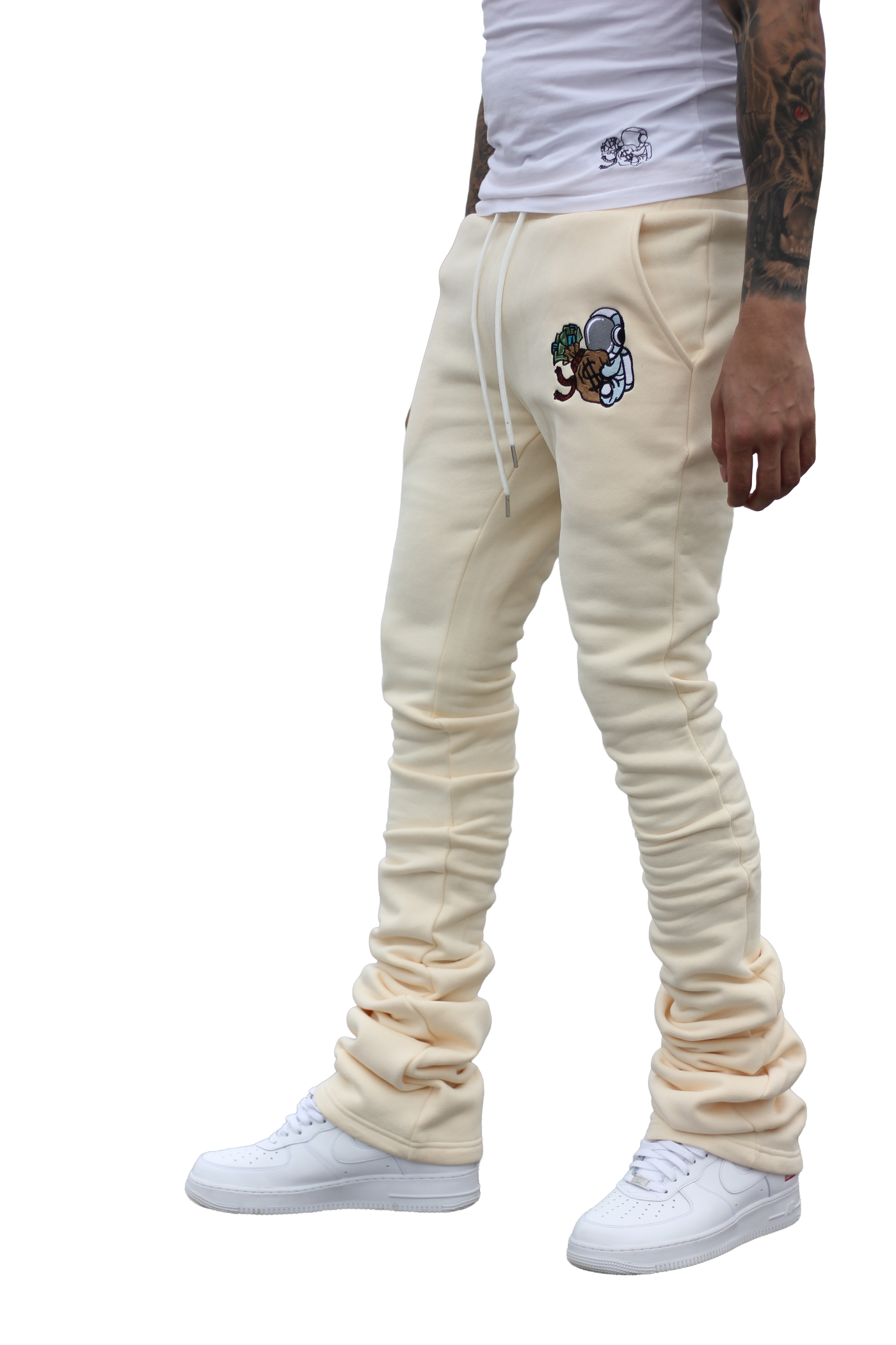 Super Stacked Cream Joggers