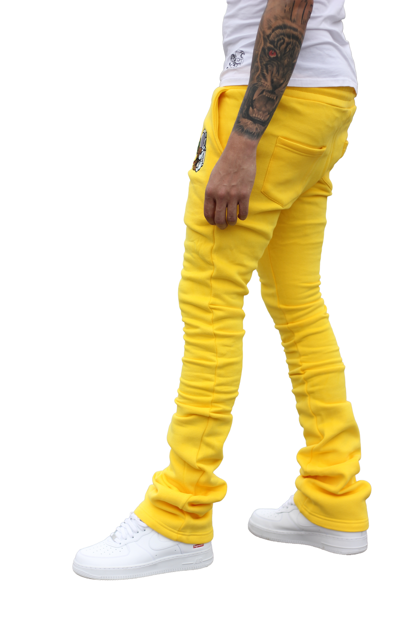 Super Stacked Yellow Joggers