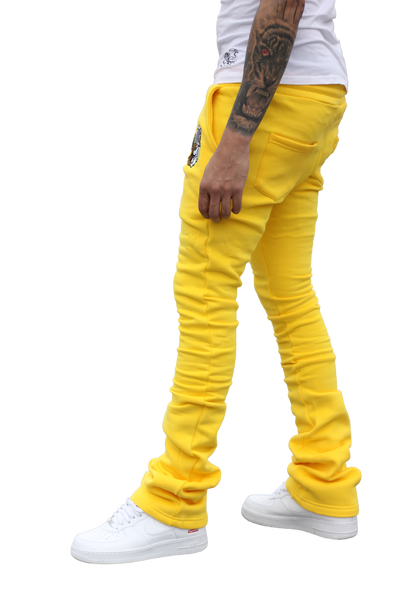 Super Stacked Yellow Joggers