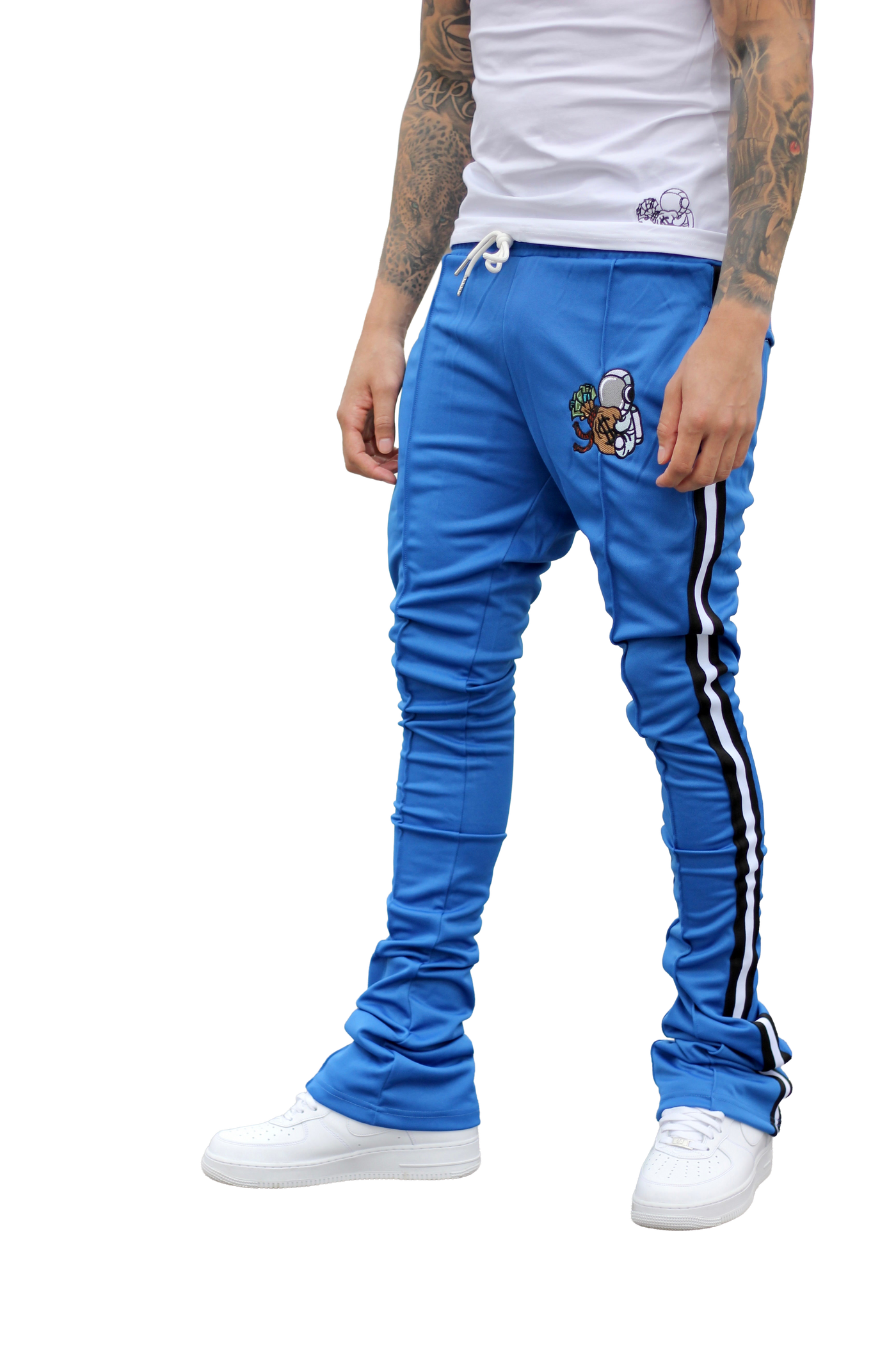 Royal Blue Stacked Track Pants