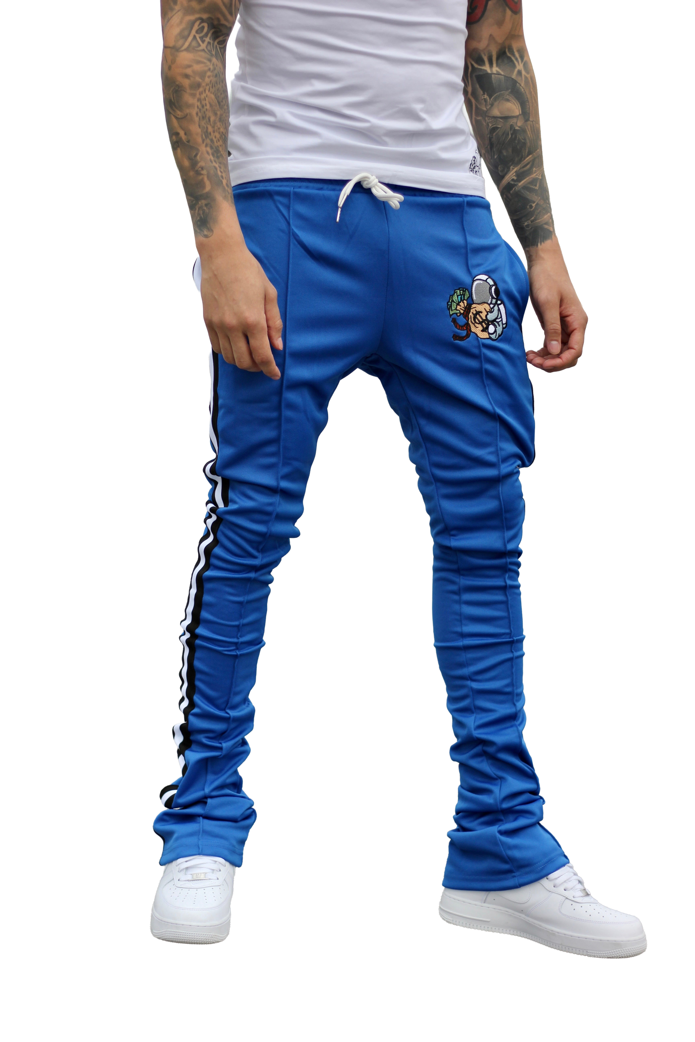 Royal Blue Stacked Track Pants