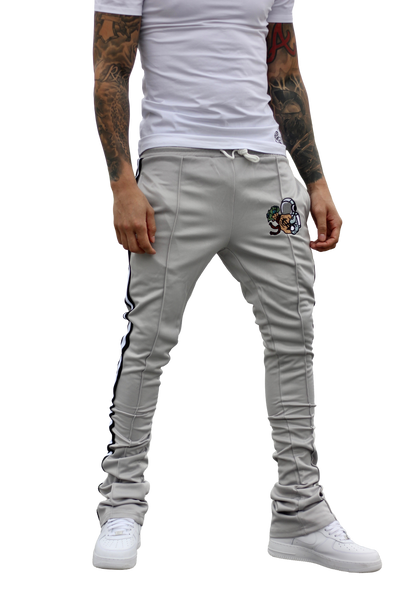 Grey Stacked Track Pants