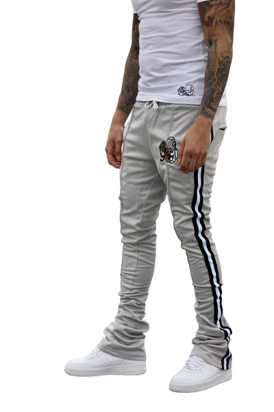 Grey Stacked Track Pants