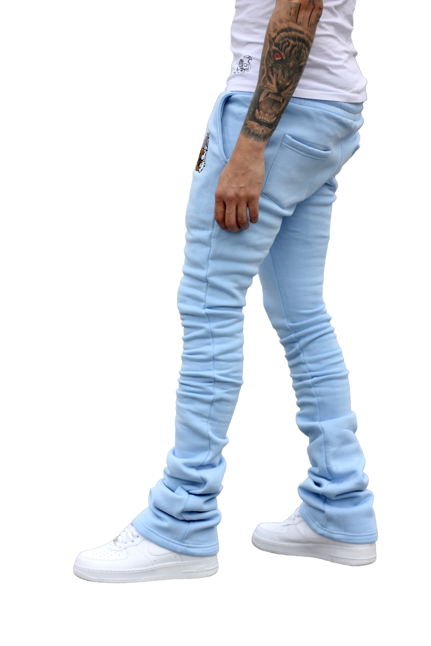 Super Stacked Baby Blue Joggers
