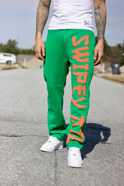 Green/Orange Straight Leg Joggers