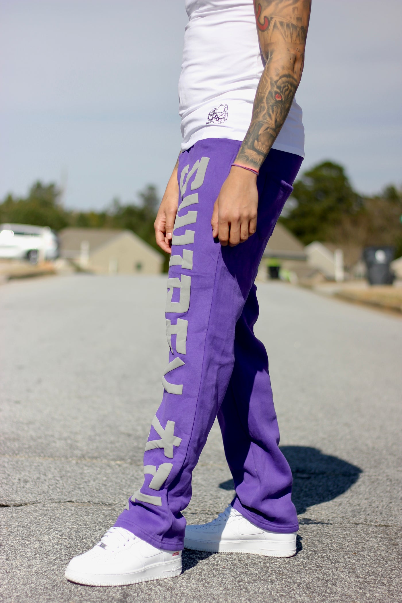 Purple/Grey Straight Leg Joggers