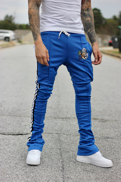 Royal Blue Stacked Track Pants