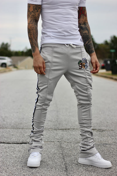 Grey Stacked Track Pants