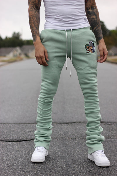 Super Stacked Teal Joggers