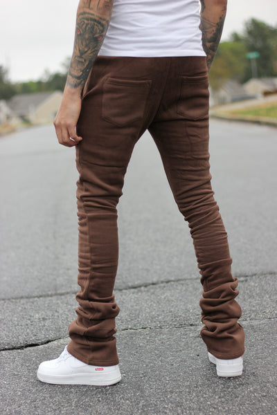 Super Stacked Brown Joggers