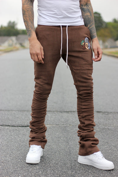 Super Stacked Brown Joggers