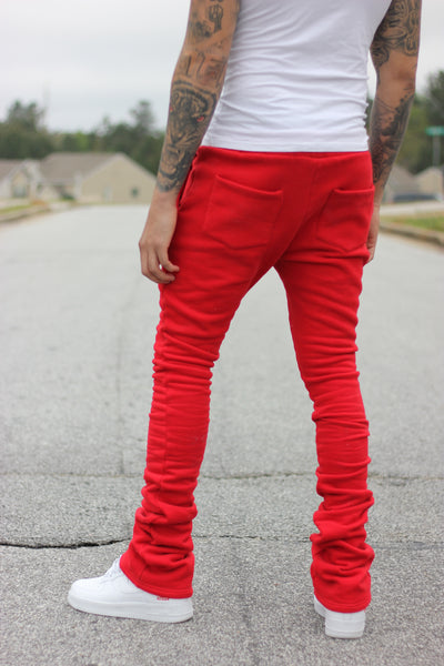 Super Stacked Red Joggers