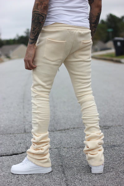 Super Stacked Cream Joggers