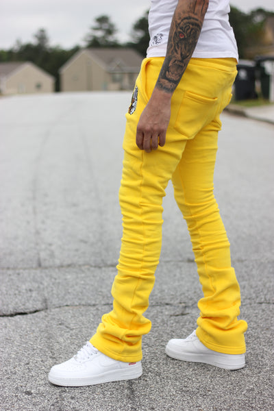 Super Stacked Yellow Joggers