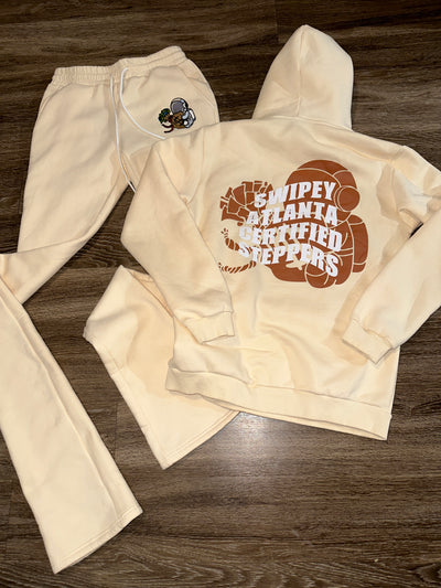 Cream Certified Steppers Stacked Jogger Set